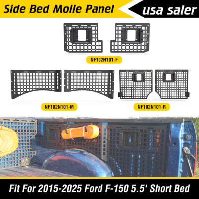 Front+Middle+Rear Side Bed Center Molle Panel For 2015-2020 Ford F-150 5.5FT Bed