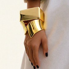 Chunky gold bracelets for women, oversized je...