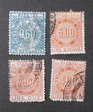 ITALIA,ITALY REGNO Marca da Bollo Tassa  EFFETTI DI COMMERCIO 4  Valori  USED