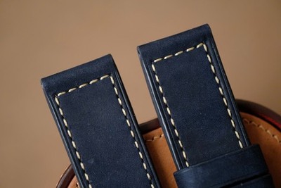 Handmade dark navy blue PAM Officine Panerai strap size 26/26 (or any size)
