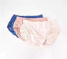 Breezies Whisper Lace Full Brief Panty Set of 3-Ashrose Pack-Large-NEW-A725863