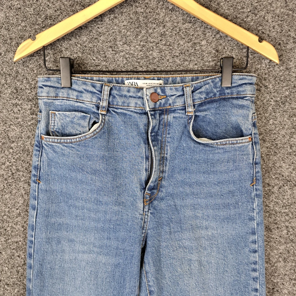 Zara Womens Jeans Size 40 AU12 W30 Blue Denim Bootcut Leg High Rise Stretch - Image 3 of 4