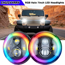 7 Round Led Headlights Kit For Jeep Wrangler Jk 2007 2008 2009 2010 2011-2017