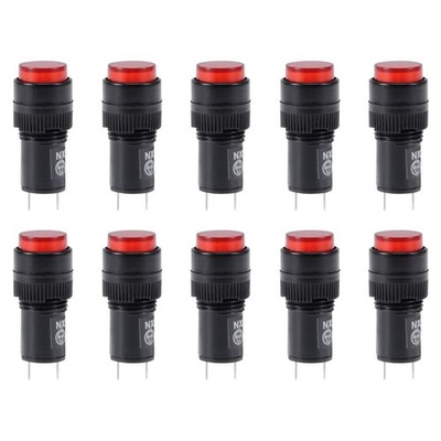 Signal Lights AC 220V, NXD-212 Red LED, Flush Panel Mount 15/32'' 12mm, 10Pcs
