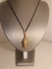 Libyan Desert Glass Pendant Necklace – Handmade Copper Wire Sahara Tektite