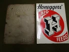 Vintage Tin Sign Original Honegger's BigH Feed Sign Fairbury and Forrest IL