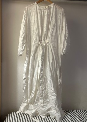 MATTEAU cotton dress US Size 2, long sleeve split dress WOMENS Made-in-Australia