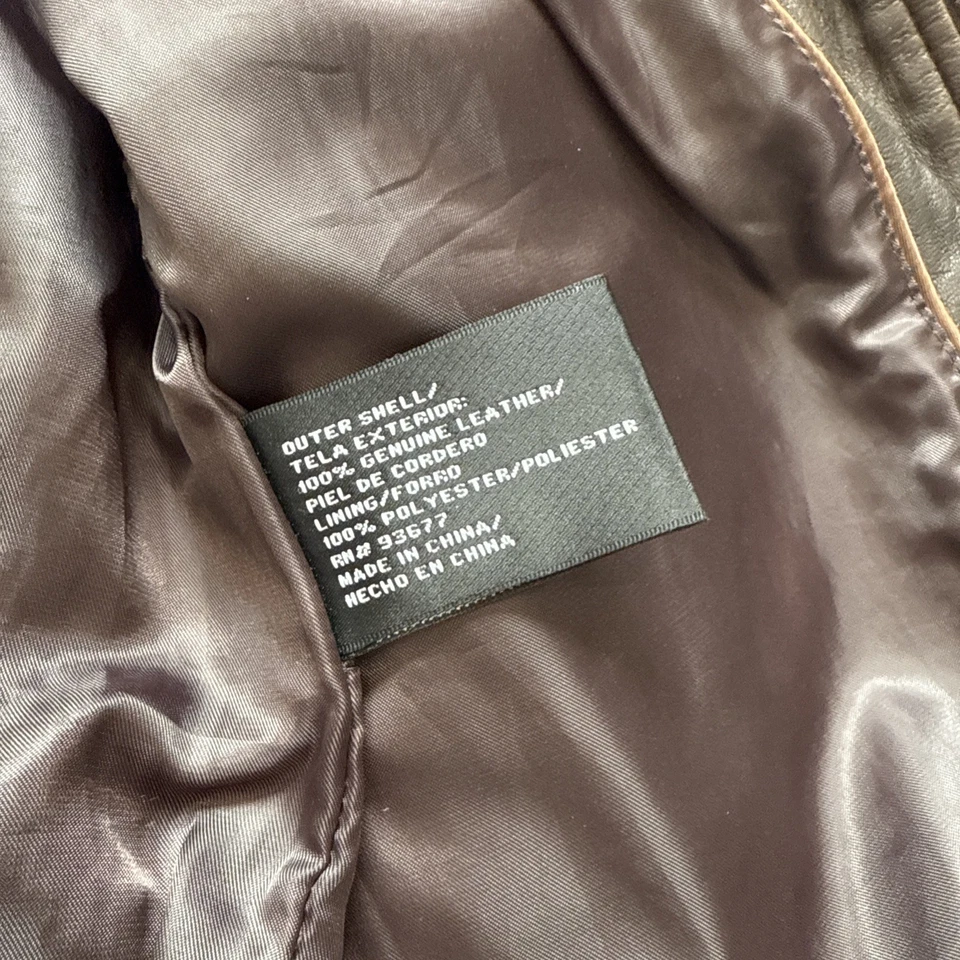 Chaqueta de cuero marrón grande para mujer a.n.a A New Approach Foto 3 de 4