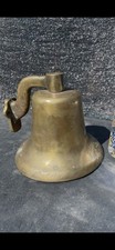 Antique Heavy Thick Solid Brass Ship Nautical Bell 7.40 LBS Lots of History