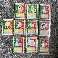 vintage 1995 Japanese Pokémon Topsun trading cards (featuring green