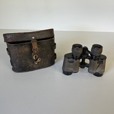 Vintage Megaphos Paris Stereo Prism Binoculars w/ Leather Case France As-Is