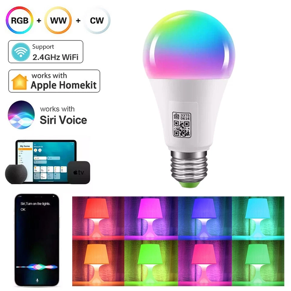 9W 220V WiFi RGB Smart LED Light Bulb E27 Compatible with Cozylife + HomeKit - Image 4 of 4