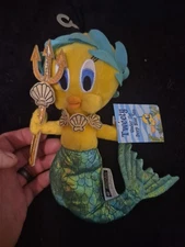 Looney Toons - Warner Bros. - Tweety Bird as Mermaid Bean Bag - NWT - 9x7 Inches
