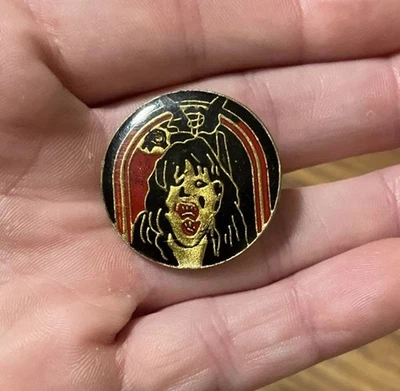 1980s Ozzy Osborne Metal Enamel Lapel Hat Pin Pinback Bat Scary Red Black Rock - Image 1 of 3