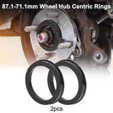 OD 87.1mm to ID 71.6mm Car Wheel Hub Centric Rings Black Polycarbonate 2 Pcs