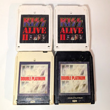 KISS Alive Volume I II, Double Platinum, 1 2, 8 Track Tape, Vintage Lot of 4