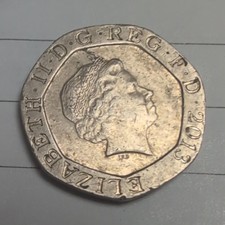 England British UK Penny, Royal shield, coin nowadays, 20 pence 20p,  2013