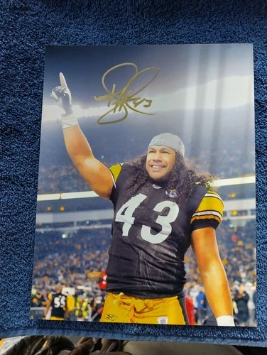 Pittsburgh Steelers Troy Polamalu Signed 8x10 Photo Autograph