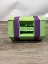 Vintage Rolykit Green Purple Tool Box Craft Fishing Sewing Organizer Portable