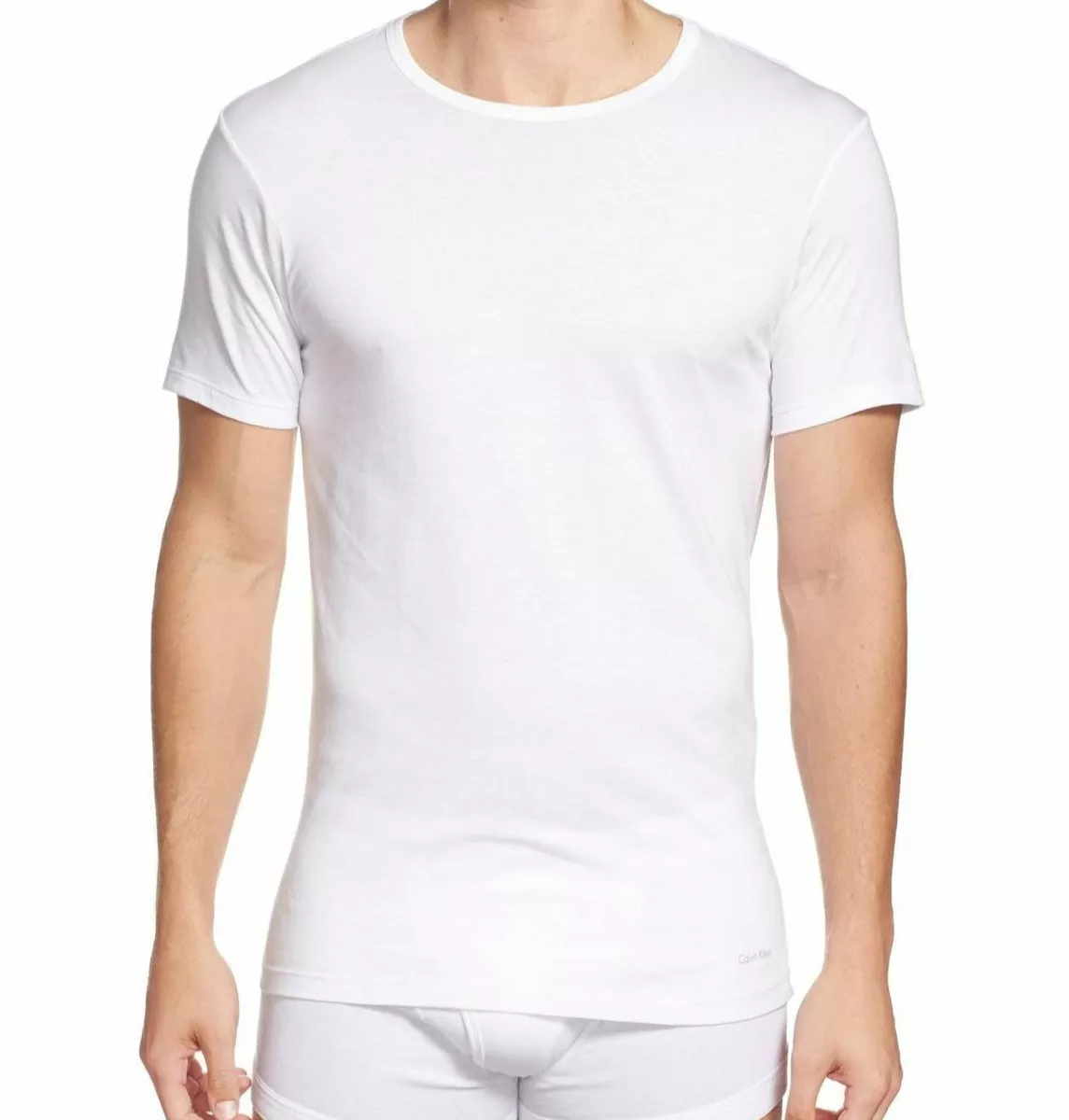 39 Calvin Klein Undershirt Men s White Nb1430 Cotton Crew Neck T Shirt Size M