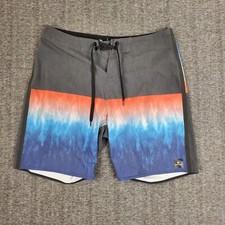 Rip Curl Mirage Board Shorts Mens 32 Gray Blue Tie Dye Surfing Beach Swimwear