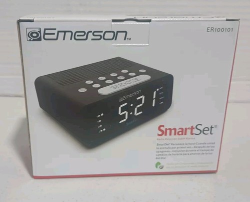 Emerson Smart Set Digital Alarm Clock Radio (Model ER100101) Modern Style - Picture 4 of 11