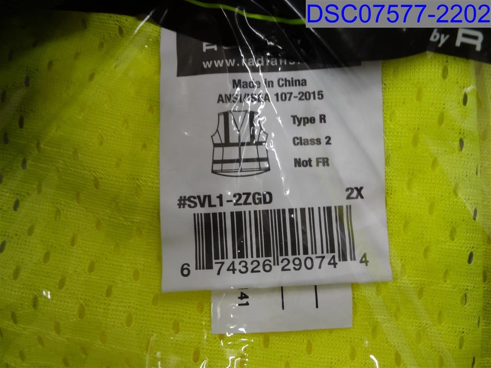 Radians Unisex 2XL Type R Class 2 Hi Vis Safety Vest SVL1-2ZGD 674326290744 - Image 4 of 4