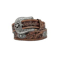 Justin Men's 5 Star Ranch Tan Floral Tool Western Belt C12424
