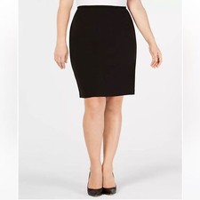 NWT Black Skirt Women 24W Knee Length Business Professional Work Mini Minimalist