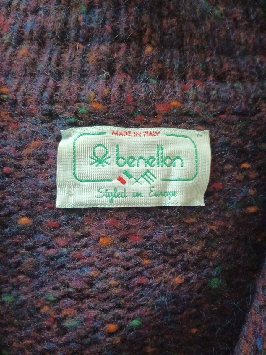vintage 80s Benetton made in Italy Retro sweater Multi Color