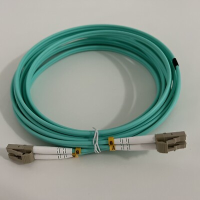 Duplex Optical Fiber Cable 50/125 OM3 Multimode 10GB Fiber Patch Optic 16ft Aqua
