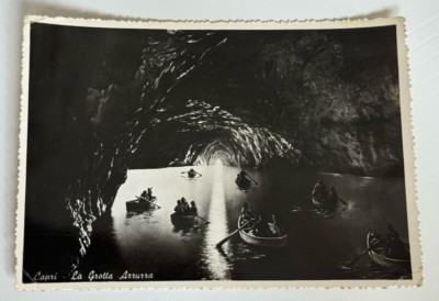 Postcard Capri La Grotta Azzurra Marine Temple Sea Cave ITALY Vintage 1940s NEW