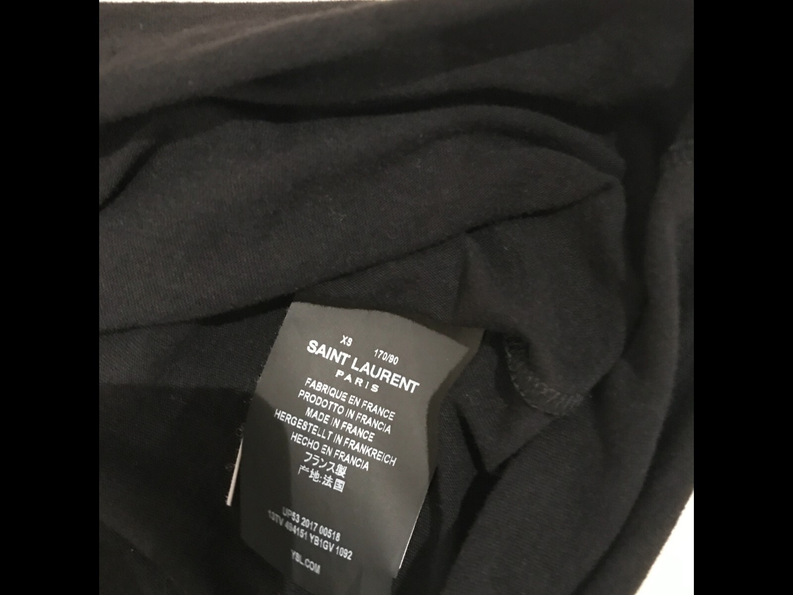 T shirt 100% autentica edizione Saint Laurent cotone biologico 3D Patten XS PREZZO AL PUBBLICO: £ 490