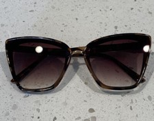 Womens Brown Tortoise Shell Cat Eye Sunglasses