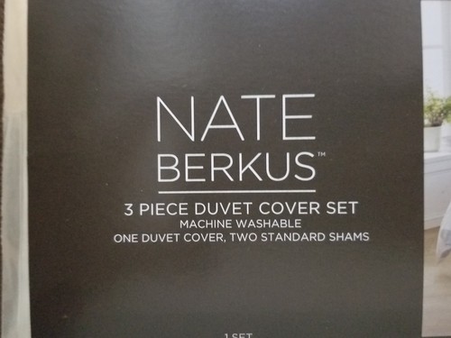 Nate Berkus 3 Piece Duvet Cover Set FULL/QUEEN Patch Work Duvet Cover 2 Shams - Picture 3 of 3