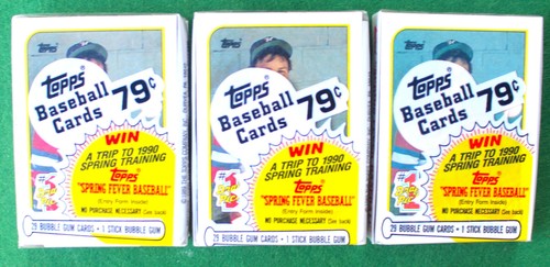 1989 Topps Baseball Cards Cello Pack Lot (3) Steve Avery Rookie On Front Braves - Picture 2 of 3