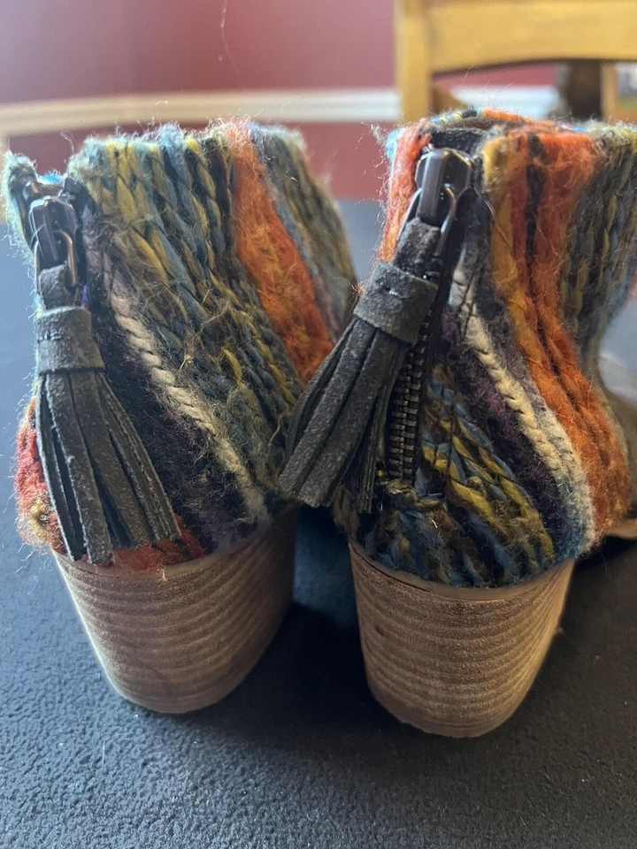 Botines Toms Leila Gamuza/Hilo Para Mujer Talla 7 Boho Nativo Multicolor Foto 4 de 4