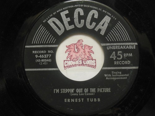 ERNEST TUBB: Steppin' Out Of The Picture / Driftwood On River, 45 RPM VG (3B) - Picture 2 of 2