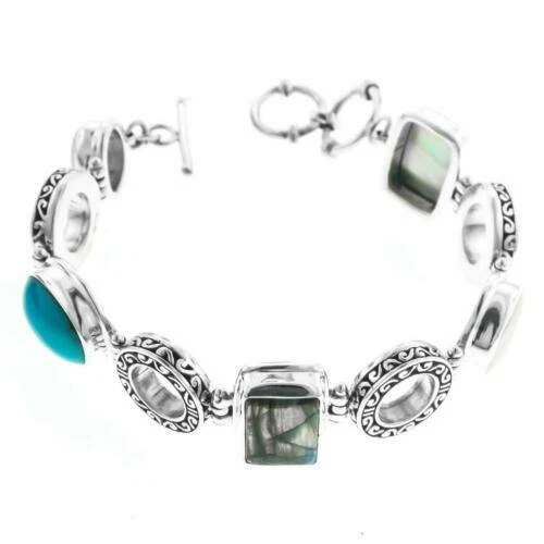 Gioielli di lusso in argento sterling pietra principale labradorite 925 parti su 1000
