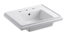 Kohler  K-2757-8-0  Tresham 24" Pedestal Bathroom Sink with 8" Centers - White
