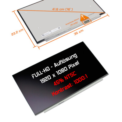16'' LED Display matt passend für Lenovo ThinkBook 16 G6 ABP Type 21KK WUxGA 