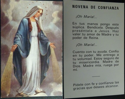 ANTIGUA ESTAMPA HOLY CARD VIRGEN MARIA NOVENA ANDACHTSBILD SANTINI CC1632