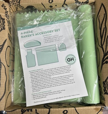 Good Housekeeping 4-Piece Baker's Accessory Set In Sage Green- STOCKING STUFFER!