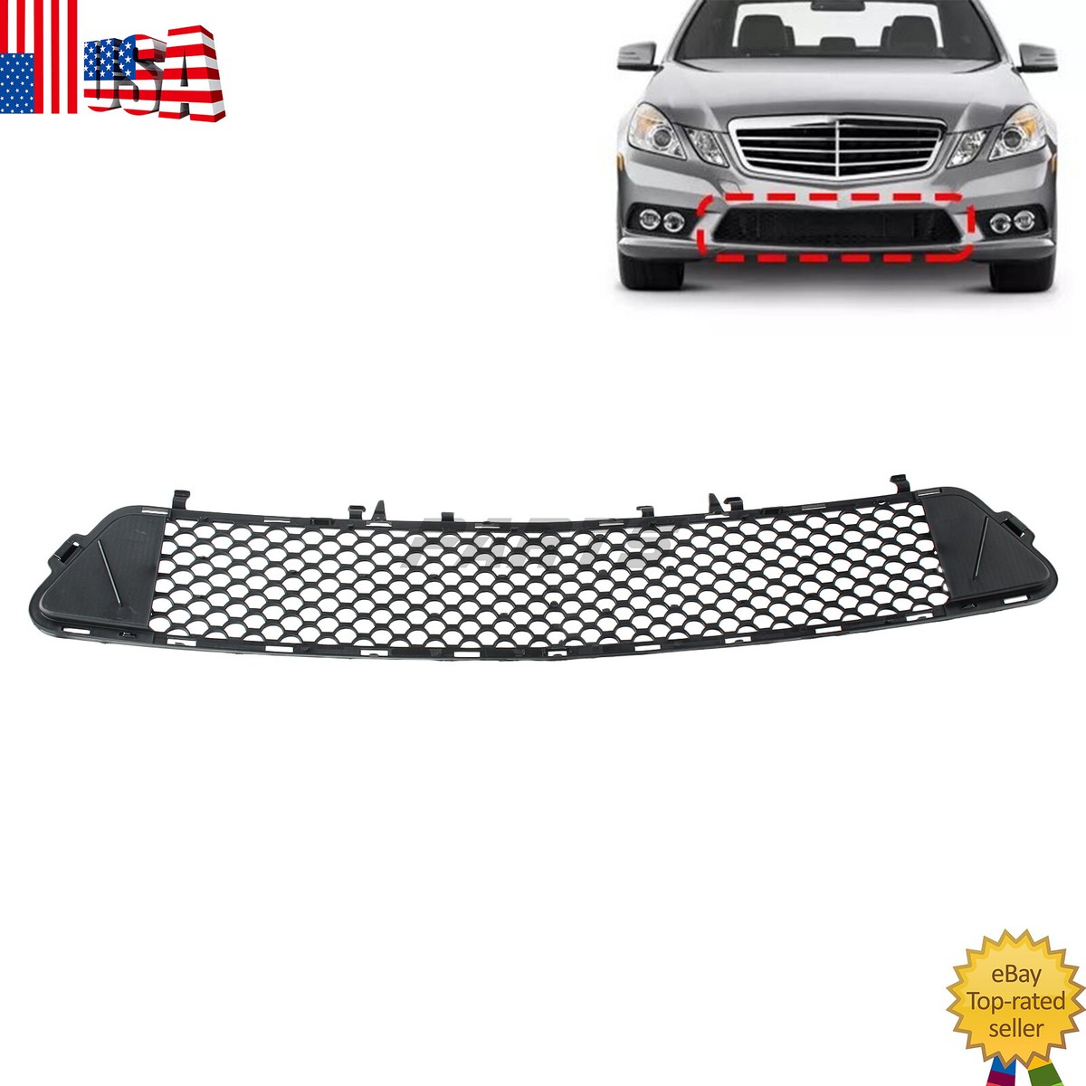 For Mercedes-Benz E Class W212 AMG Front Bumper Lower Center Grill