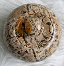 Coral Marble Circular Candy Jar Handmade Storage with Lid, Diameter: 5" & H:3"