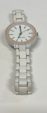 Nine West NW/1877 Quartz Round Pink bezel Women's Watch new battery