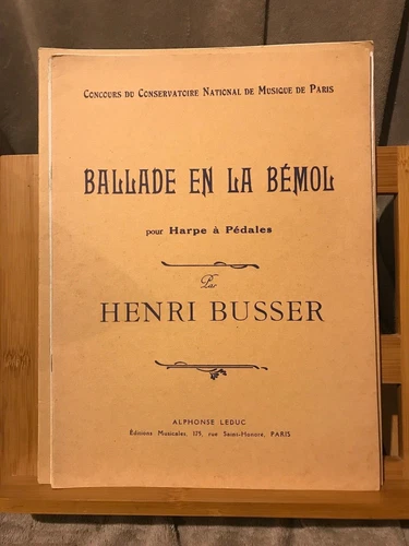 Henri Büsser Ballade en La Bémol for pedal harp score ed. Leduc