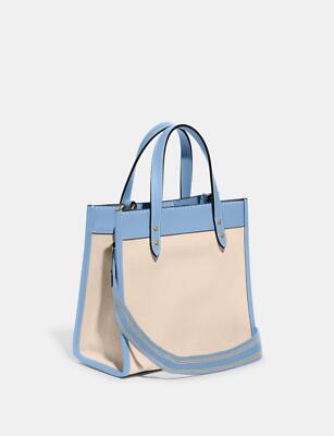 コーチ　coach COACH Field Tote 22 Canvas Leather Satchel ~NWT~ Pool CH740 | eBay