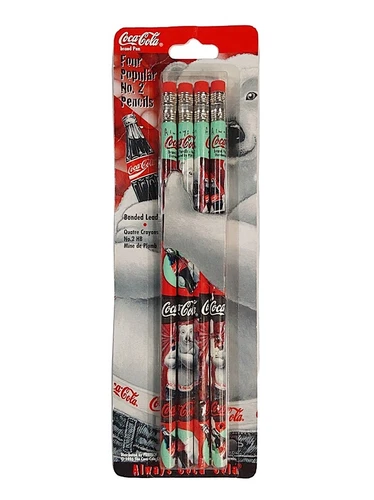 Vintage NOS 1996 COCA-COLA 4-Pack Polar Bear No 2 Pencils