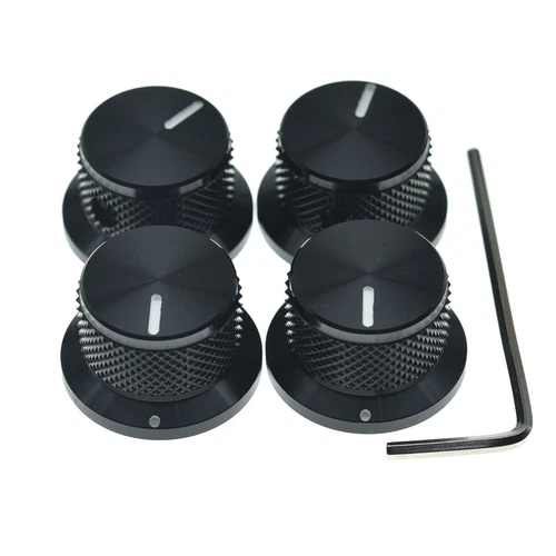 4-Pack Set Screw Metal Pot Knobs Top Hat Bell Knob fits Guitar/Bass/AMPS/Preamps